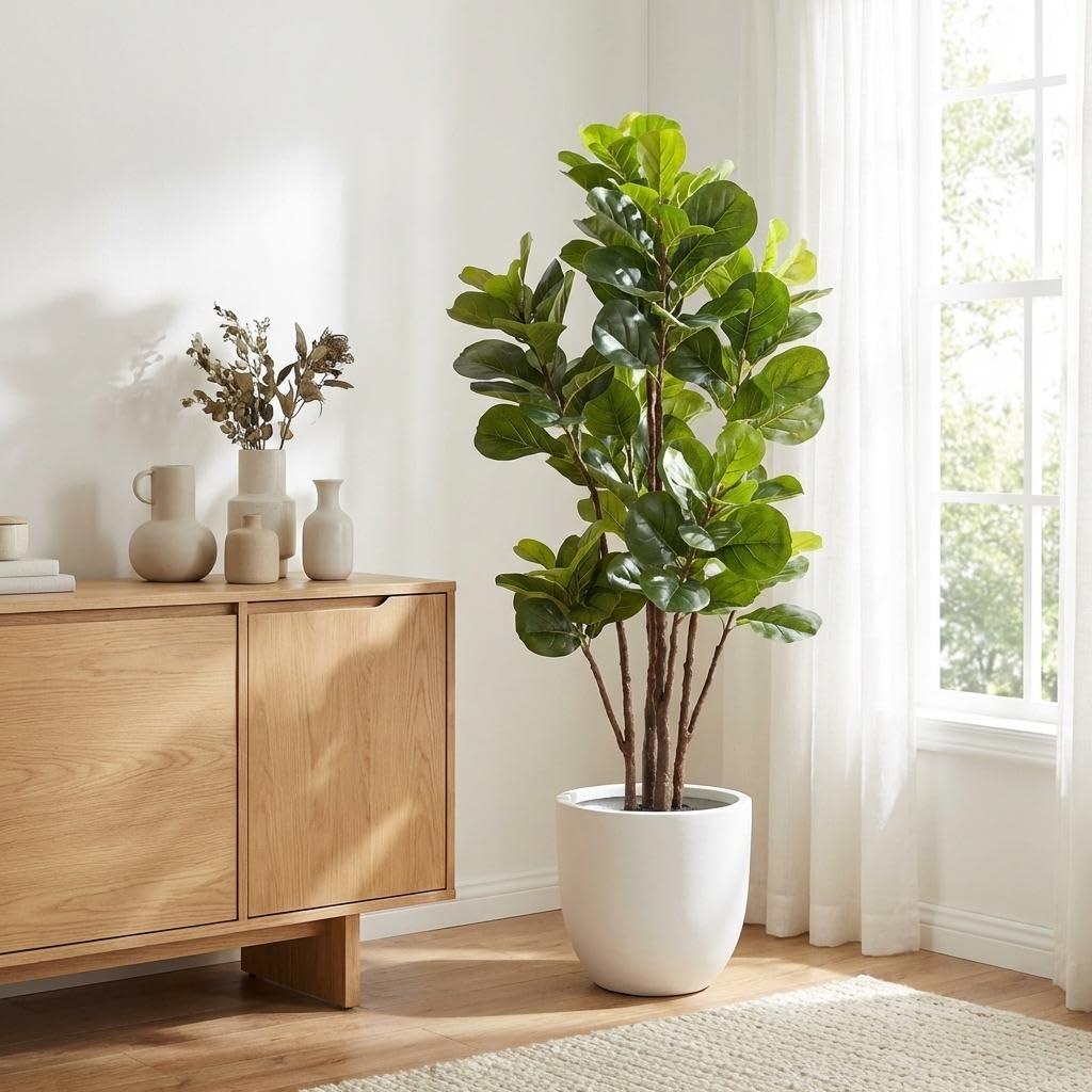 Fiddle Leaf Fig - Fiddle Leaf Fig Tree Artificial, 5FT