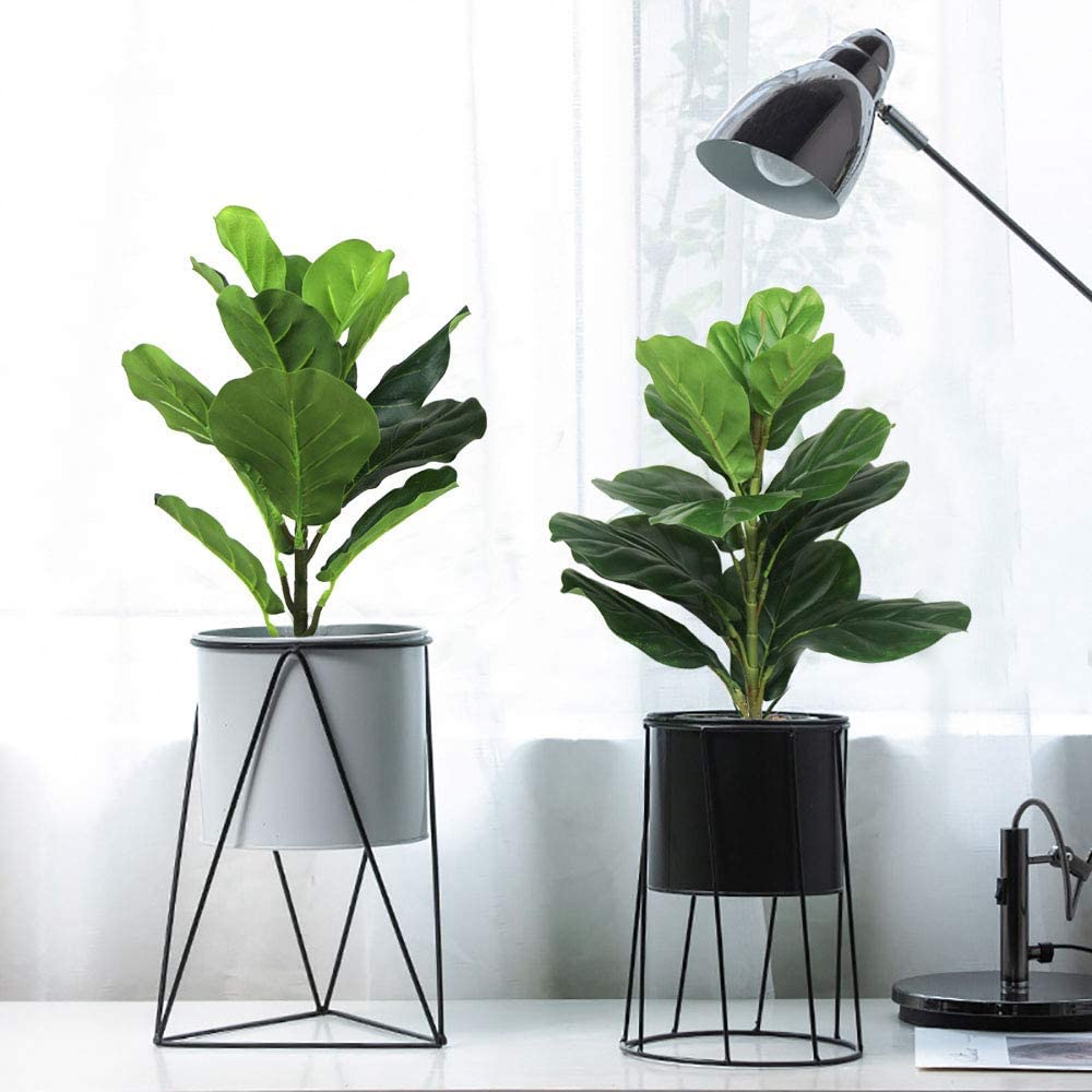 Fiddle Leaf Fig - AB33-2Pcs Artificial Fiddle Leaf Fig Tree