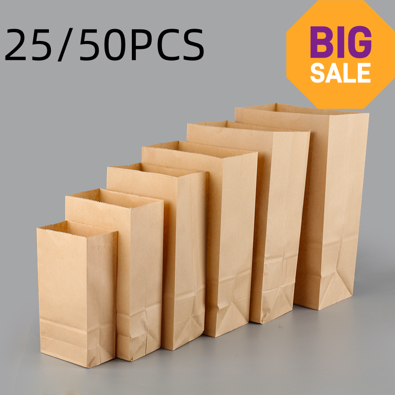 25/50pcs Brown Kraft Paper Bag - Plant Parent Gifts ulasan dan harga