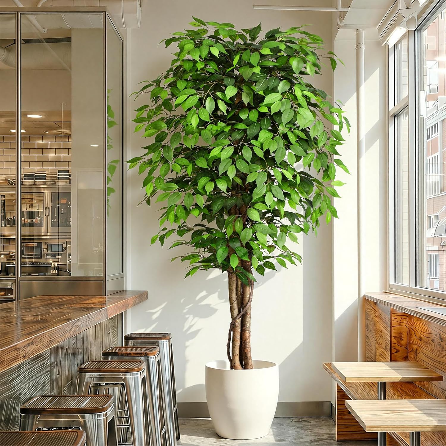 Lifelike Artificial Ficus Tree - Fiddle Leaf Fig ulasan dan harga