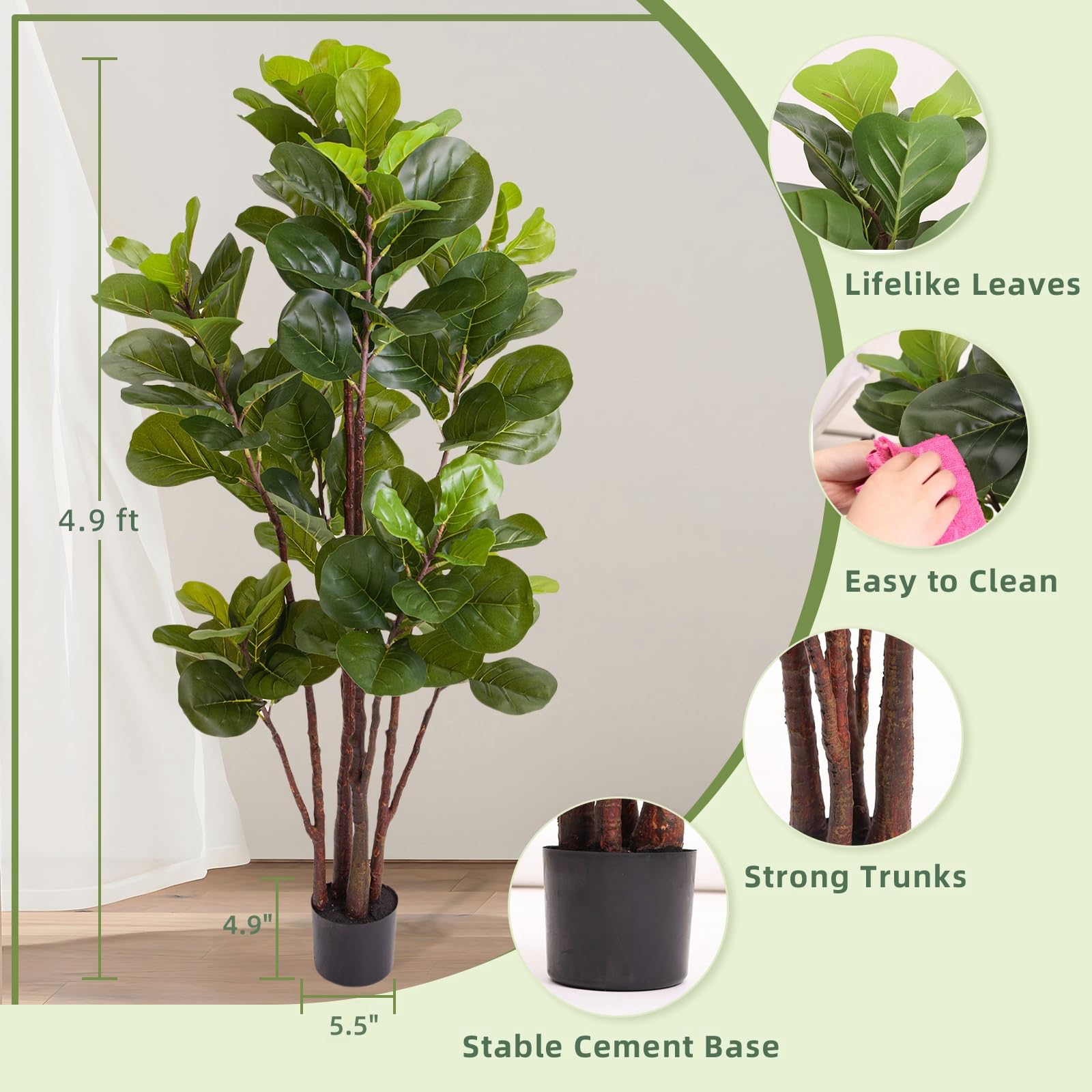 Fiddle Leaf Fig Tree Artificia - Fiddle Leaf Fig ulasan dan harga