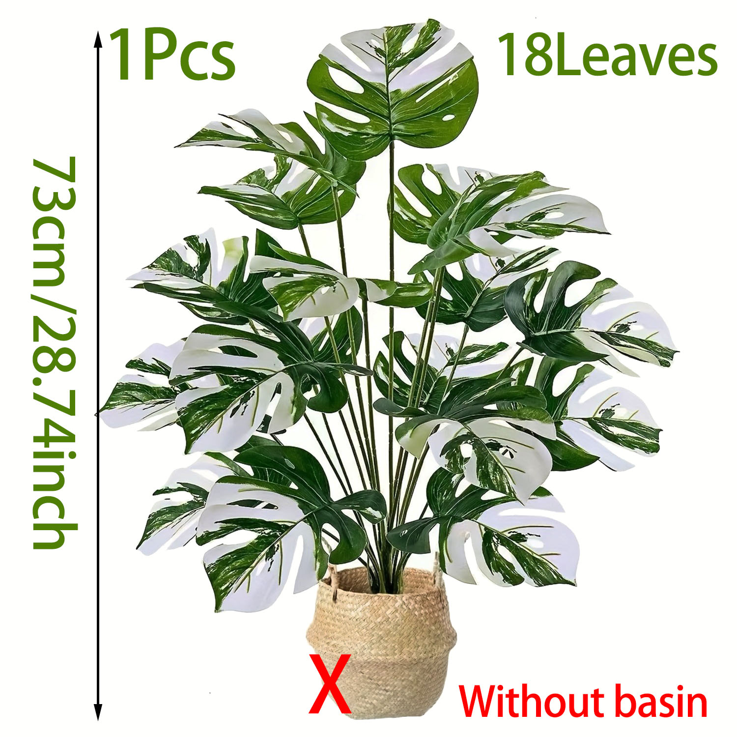 Realistic Artificial Monstera  - Fiddle Leaf Fig ulasan dan harga