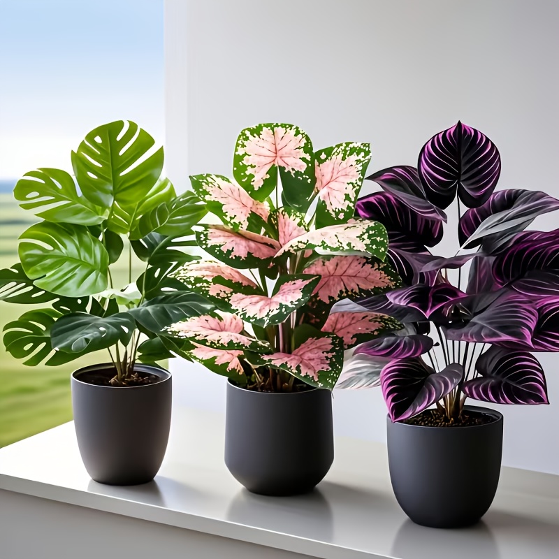 3Pcs Mixed Artificial Plant Se - Fiddle Leaf Fig ulasan dan harga