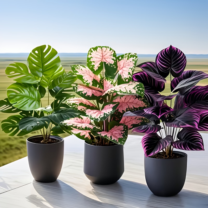 3Pcs Mixed Artificial Plant Se - Fiddle Leaf Fig ulasan dan harga