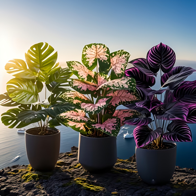 3Pcs Mixed Artificial Plant Se - Fiddle Leaf Fig ulasan dan harga