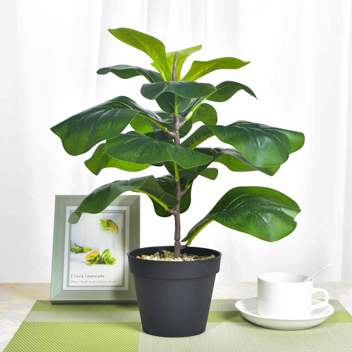 AB33-2Pcs Artificial Fiddle Le - Fiddle Leaf Fig ulasan dan harga