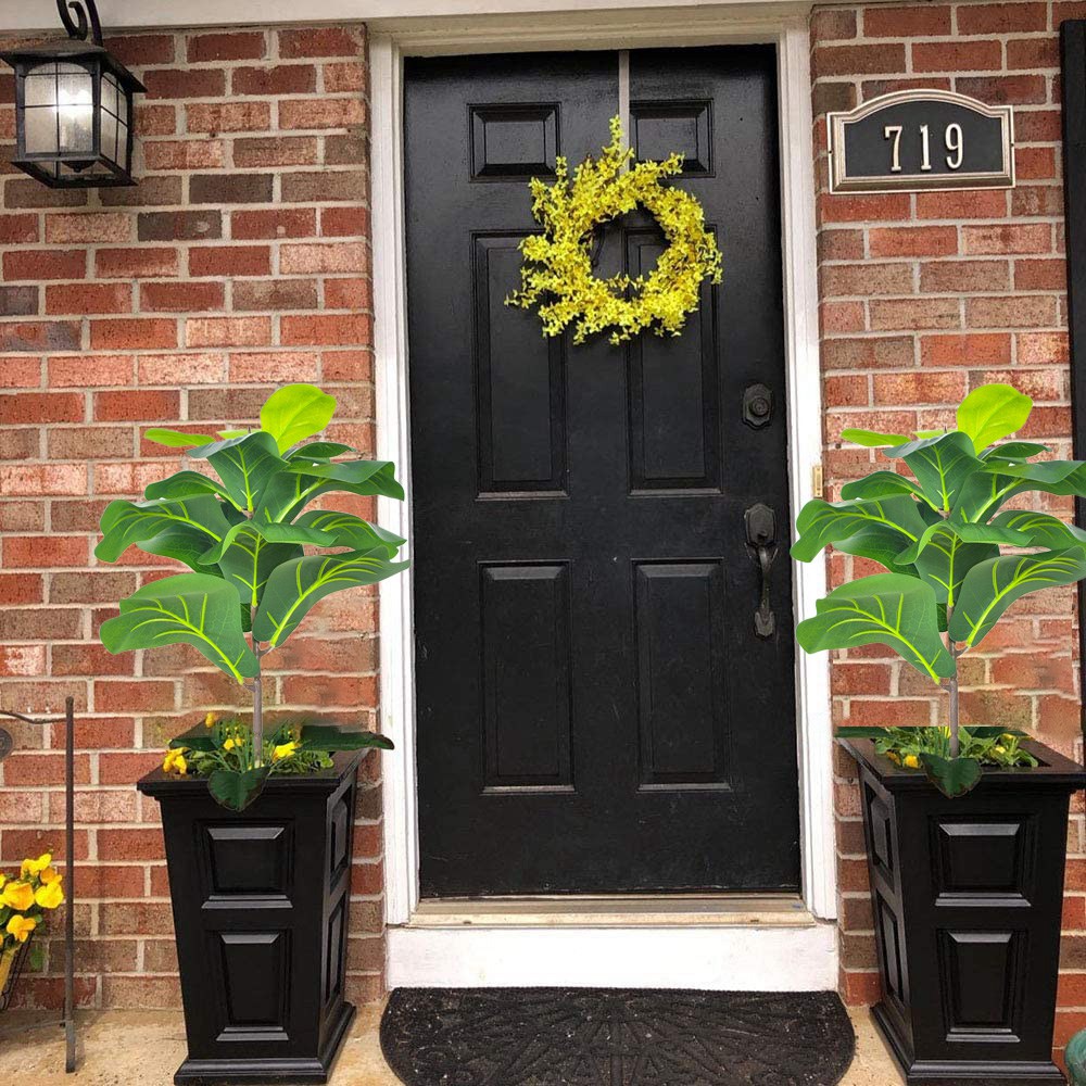 AB33-2Pcs Artificial Fiddle Le - Fiddle Leaf Fig ulasan dan harga
